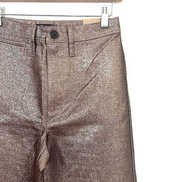 Madewell Emmett Wide-Leg Crop Pants in Metallic - Picture 4 of 9